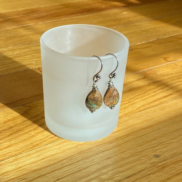 Jasper Earrings, Brown And Green Earrings, Natural Stone Earrings Boho Hippie - Picture 4 of 16